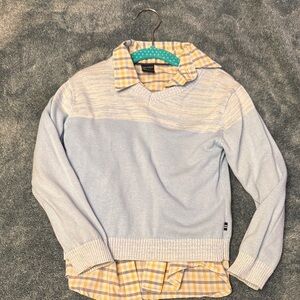Nautica 2-Piece Easter V-Neck Sweater with Yellow Plaid Shirt